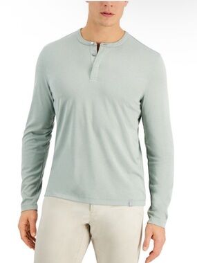 Alfani Alfatech Solid Henley in color Grey Sage